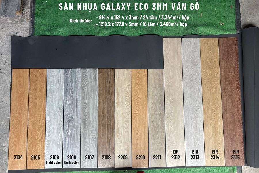 Sàn nhựa giả gỗ 3mm Galaxy Eco